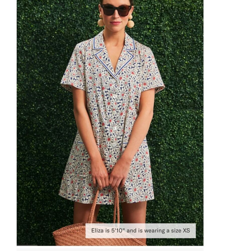 Tuckernuck Floral Print Midi Dress - Blue and Red
